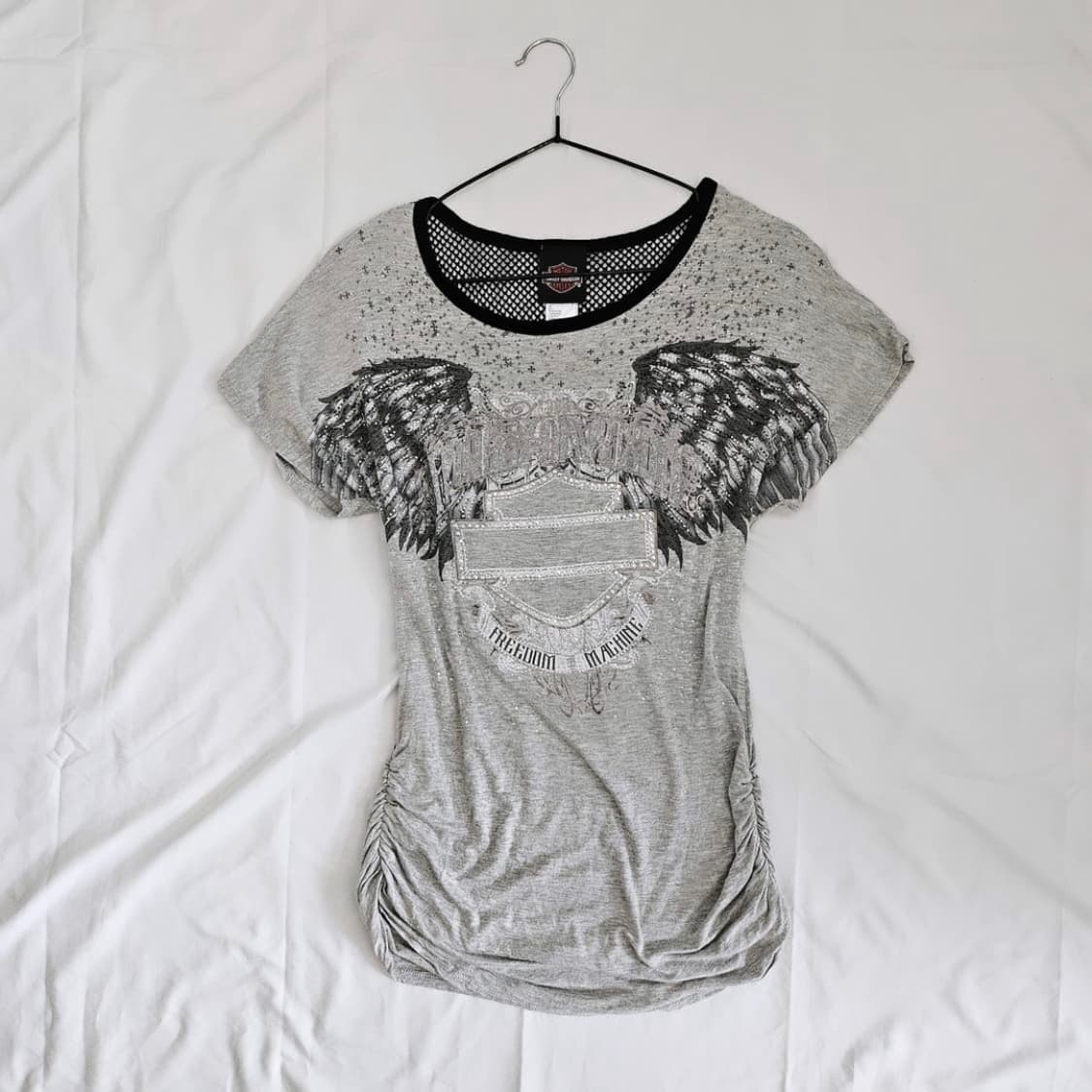 Harley davidson printing shirring halfsl 상품이미지1