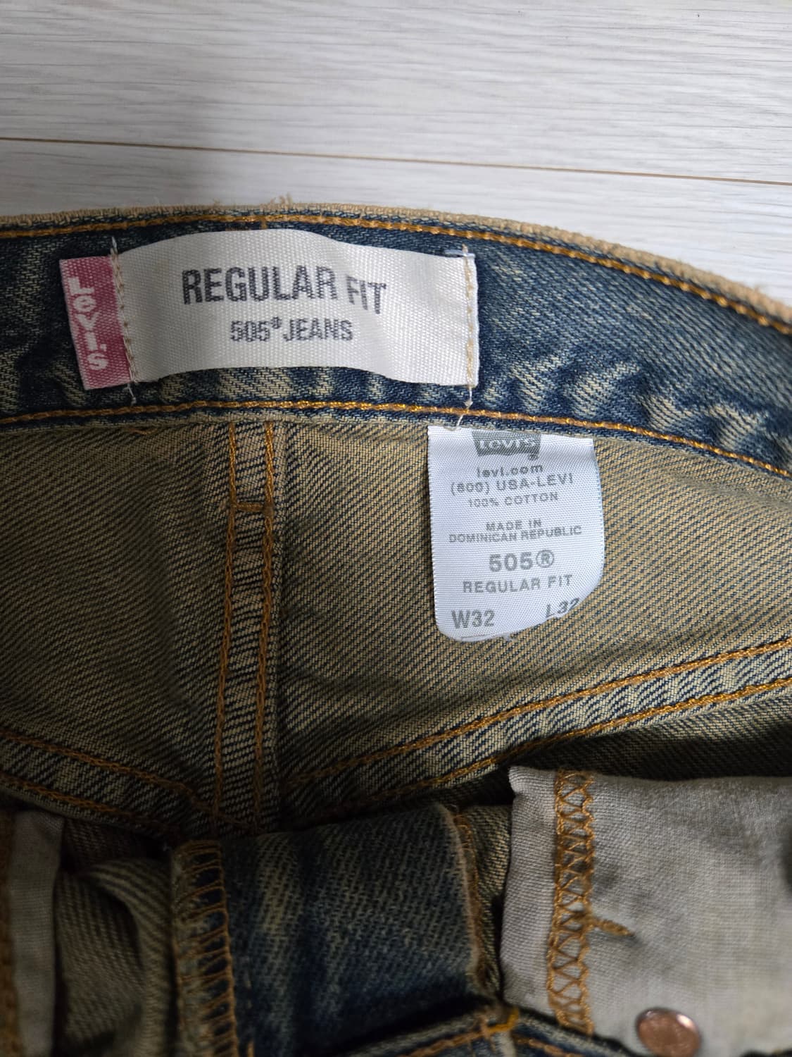 리바이스 505 레귤러핏 데미지 데님 상품이미지4