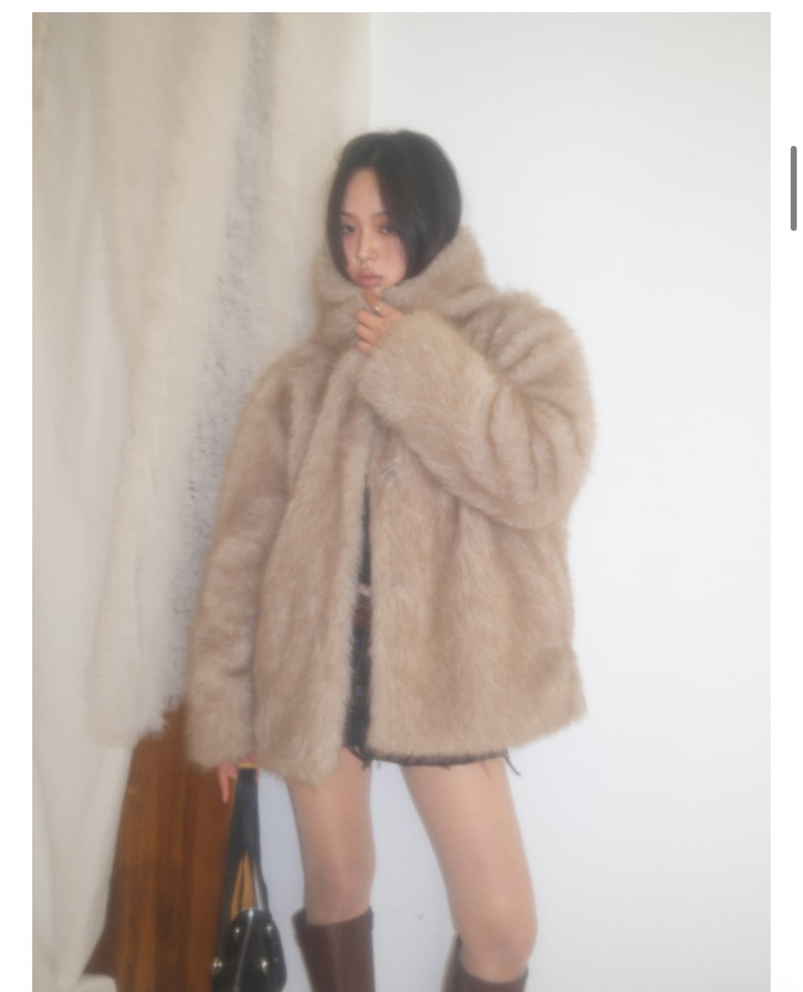 애즈온 후드 모피 자켓 퍼자켓 상품이미지3