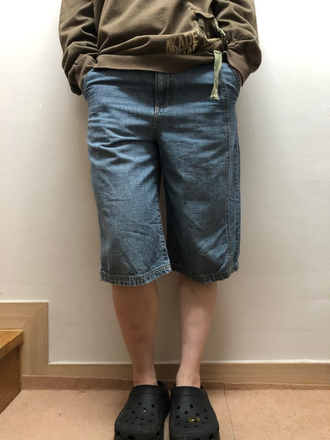 빈티지 데님 버뮤다 팬츠 상품이미지7