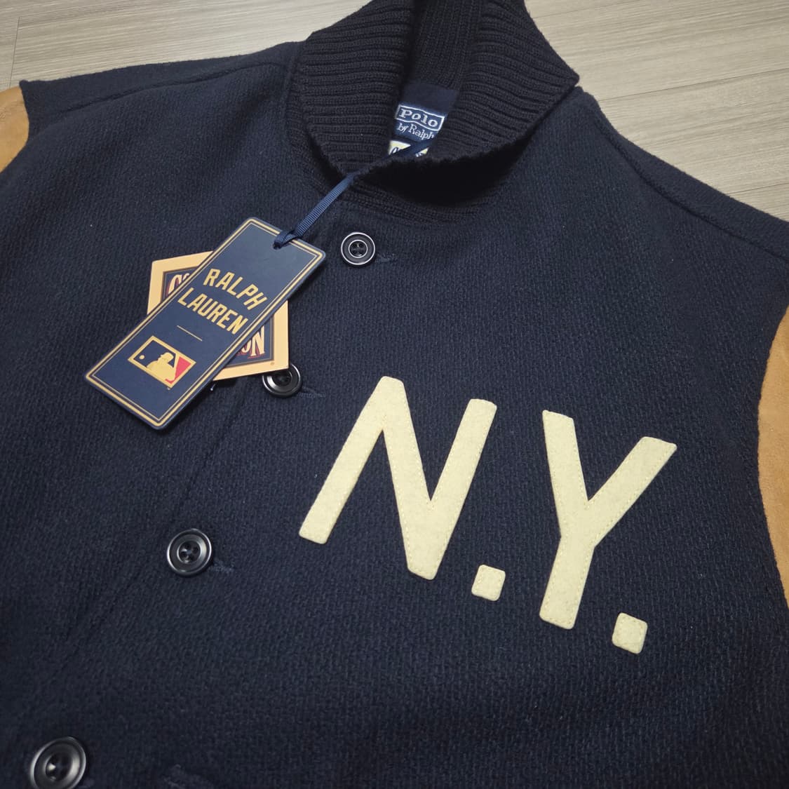 [새상품]폴로 랄프로렌 양키스 울 레더 바시티 자켓 상품이미지4