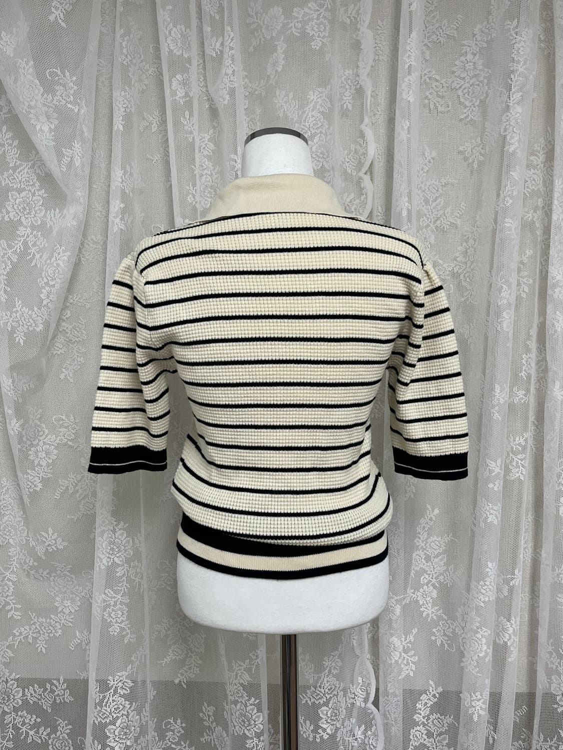 F) 올리브데올리브 24ss 카라 반팔 니트 아이보리 상품이미지2