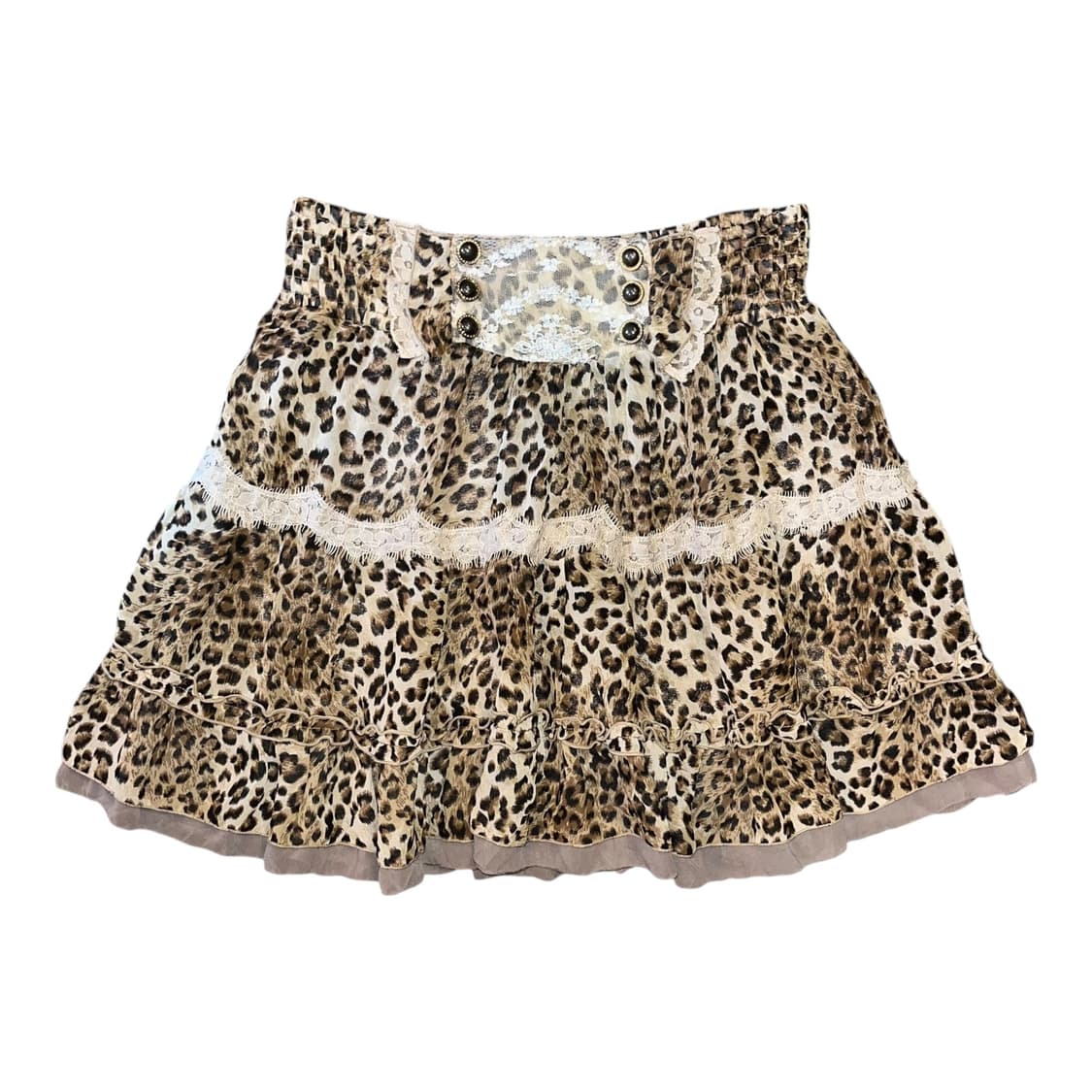 axes femme 액시즈팜 호피 레이스 스커트 갸루키치y2k펑크 상품이미지1