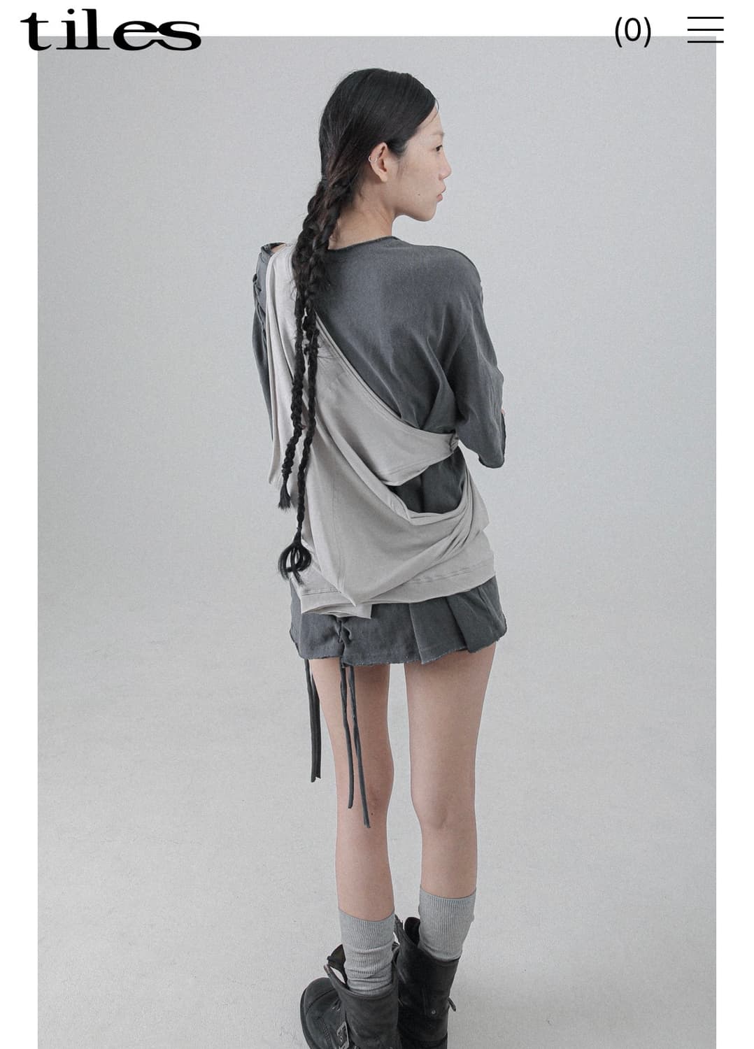 tiles 타일즈 rope half sleeve 반팔 차콜 상품이미지4