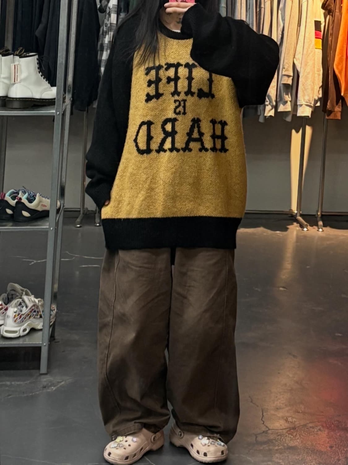 더바이닐하우스 모헤어 자카드 옐로우 스웨터 A3402 상품이미지1