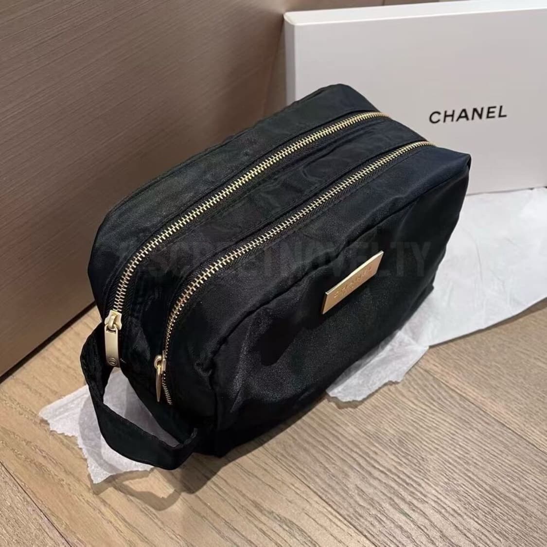 샤넬뷰티 트래블 파우치 더블파우치 클러치 블랙 상품이미지5