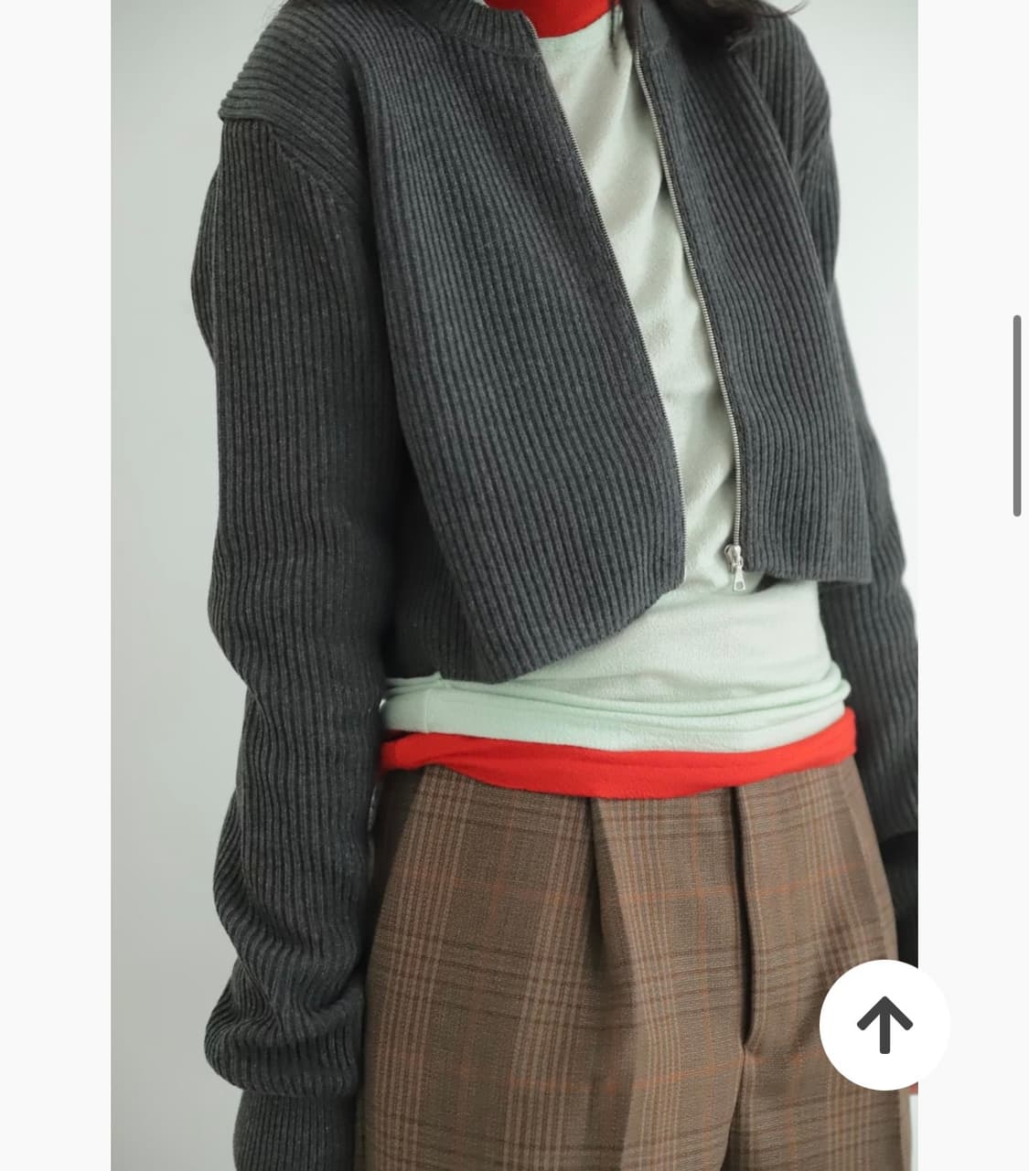 오라리 울1 니트 집업 자켓 그레이 여성  상품이미지3