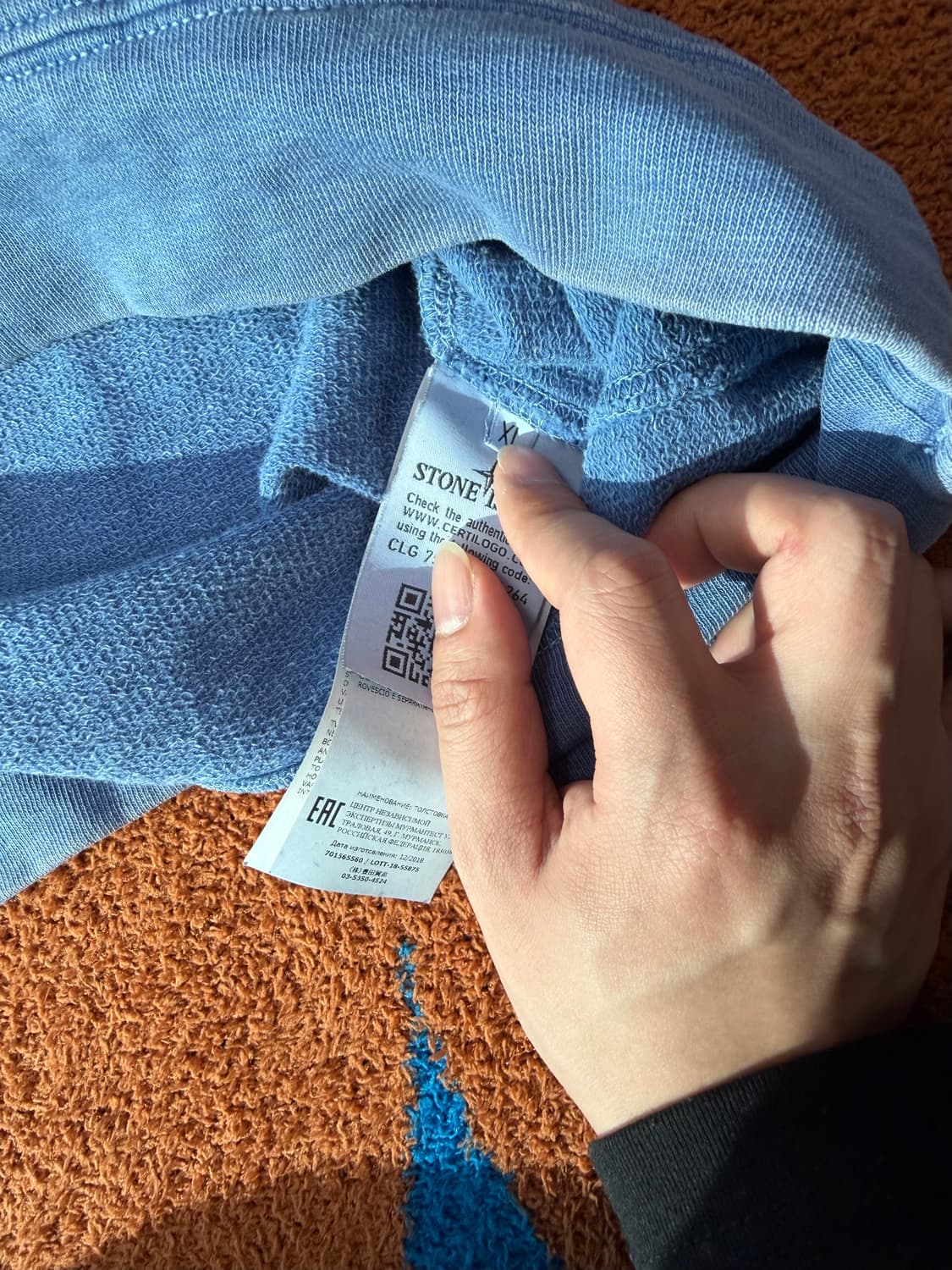 스톤 백포인트 스카이블루 워싱 스웻셔츠 맨투맨 신형라인 XL 여분단추⭕️ 상품이미지3