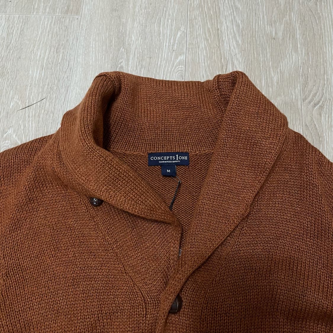 [새상품] 컨셉원 여성 숄카라 버튼업 니트 가디건 [브라운] M/95 상품이미지2