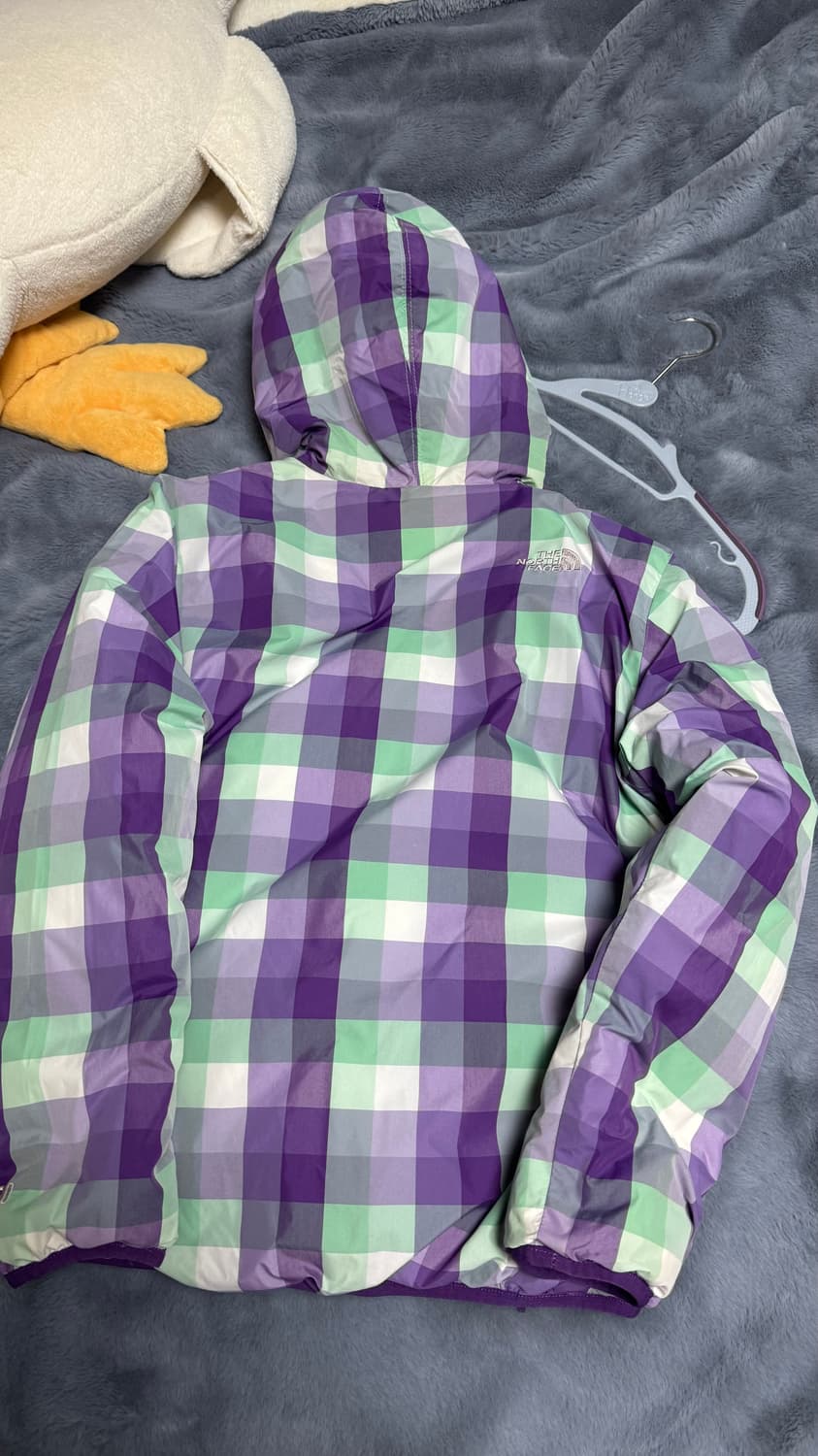 노스페이스 550 보라 체크 패딩 상품이미지9