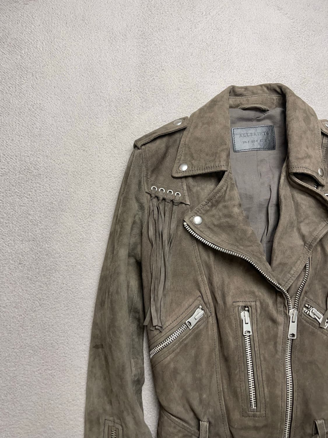 [4] all saints 올세인츠 가죽 프린지자켓- - 라이더자켓 (여 상품이미지7