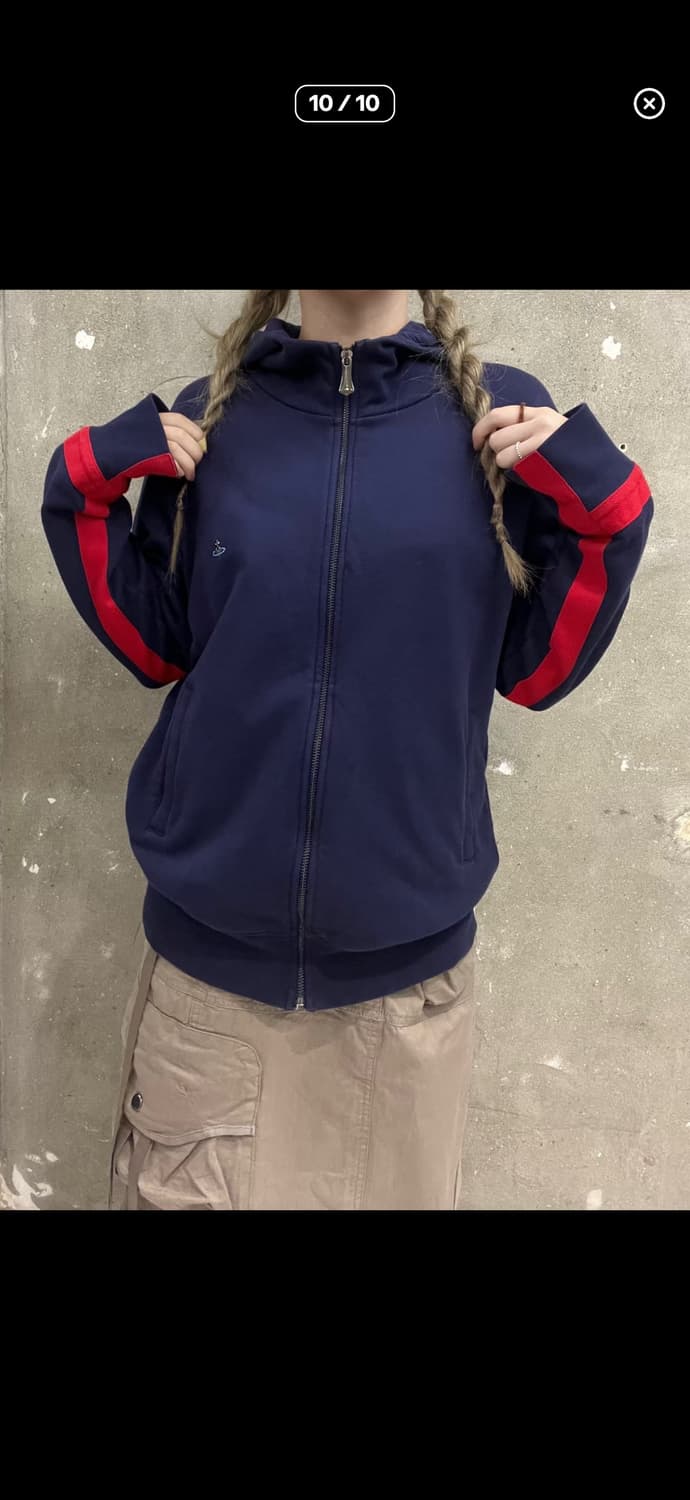 비비안 웨스트우드 레드스티치 네이비 후드집업 m 100 상품이미지1