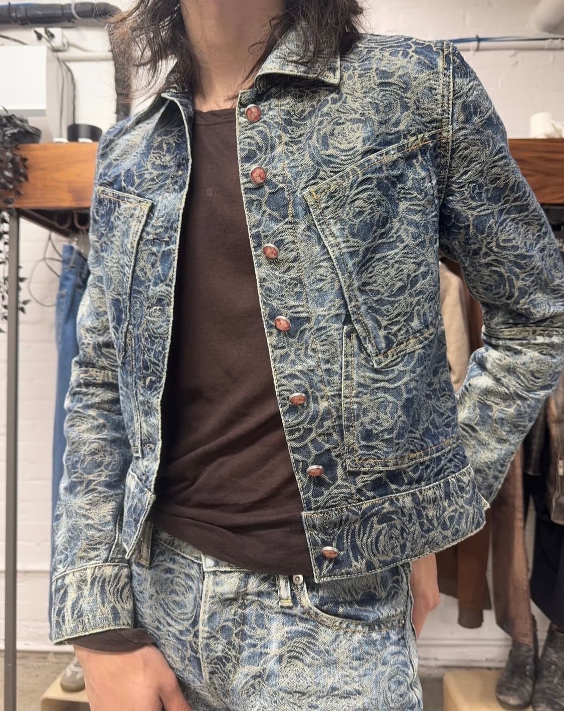 •이세이미야케 S/S2007 자카드 워븐 ‘Roses’데님 자켓 상품이미지1