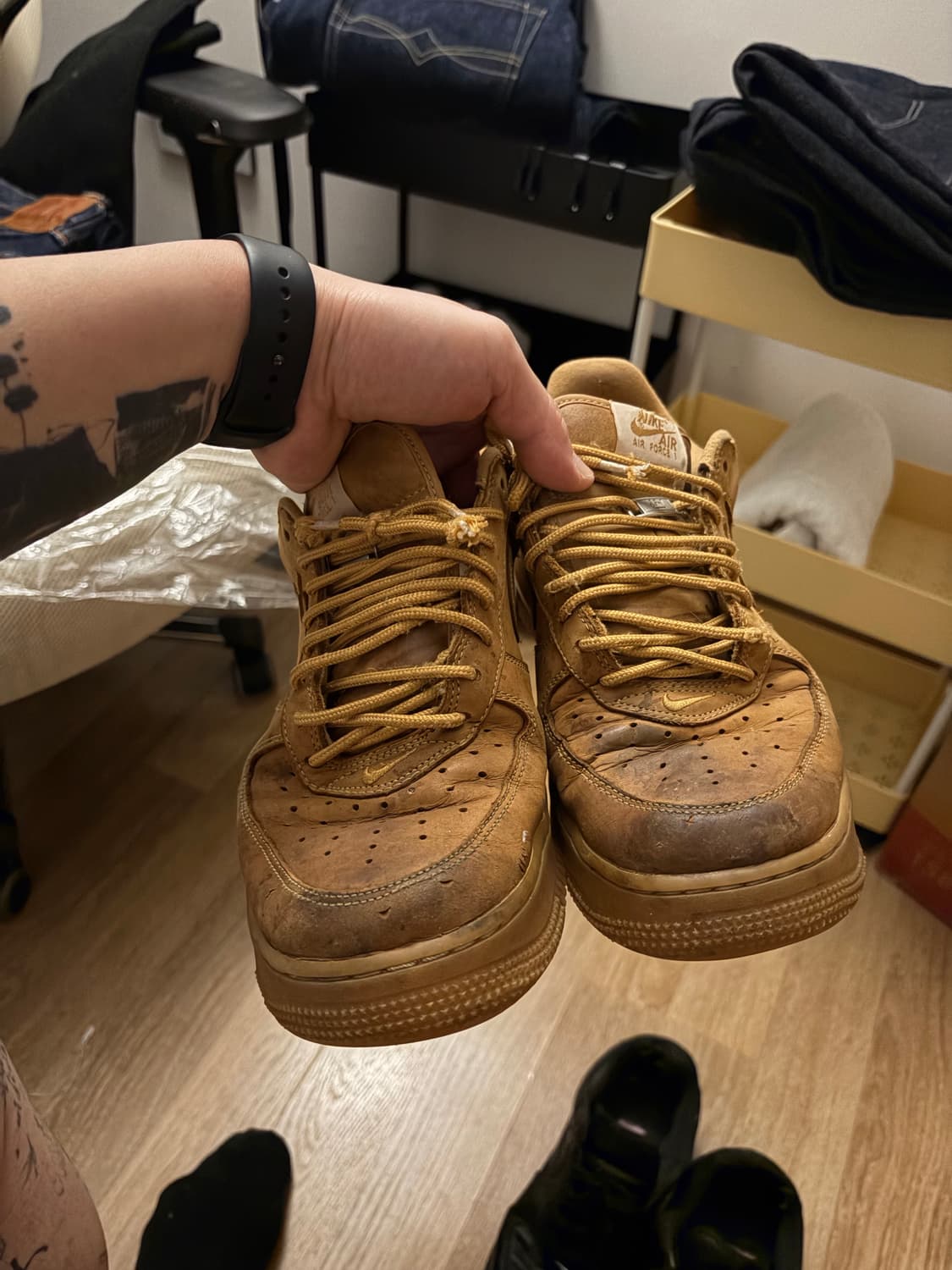 나이키 에어포스 슈프림 나이키 된장 & 블랙 2켤레 일괄 상품이미지1