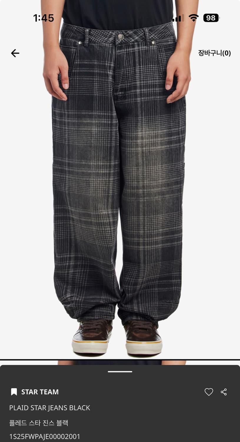 스타팀 플레드 스타 진 블랙 32 상품이미지1