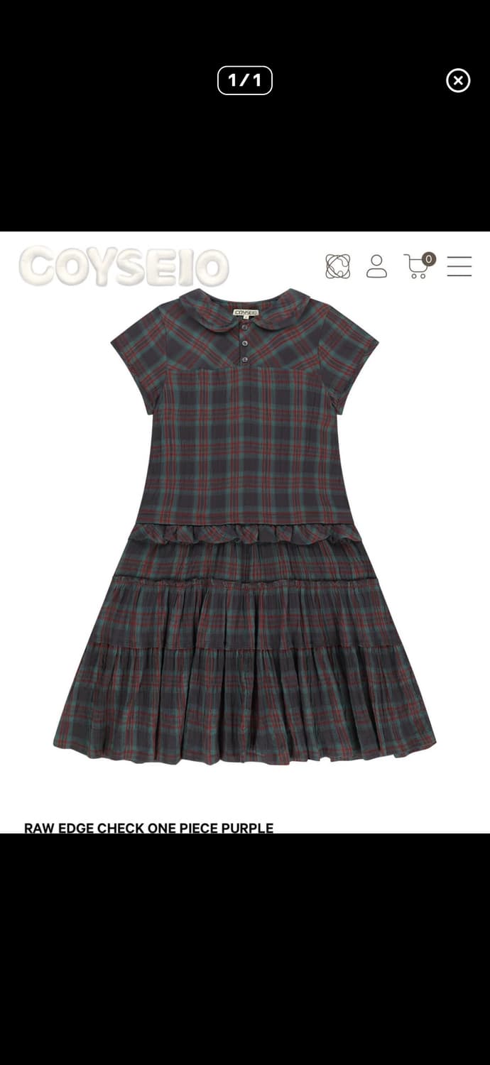 코이세이오 26ss 체크 원피스 퍼플 2사이즈 상품이미지1