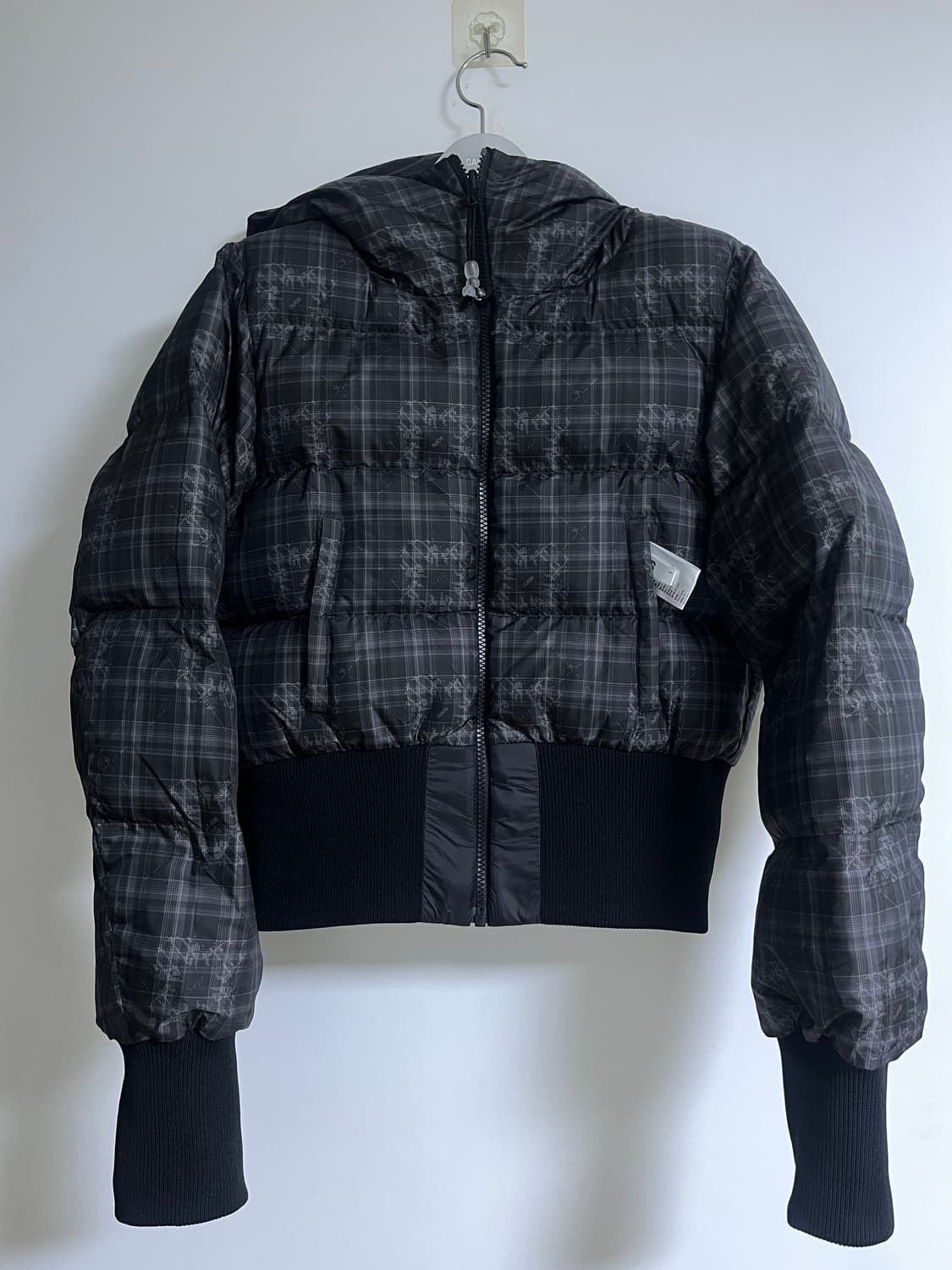 (새상품) 오호스 ojos 리버시블 체크 자켓 패딩 블랙 1사이즈 상품이미지7