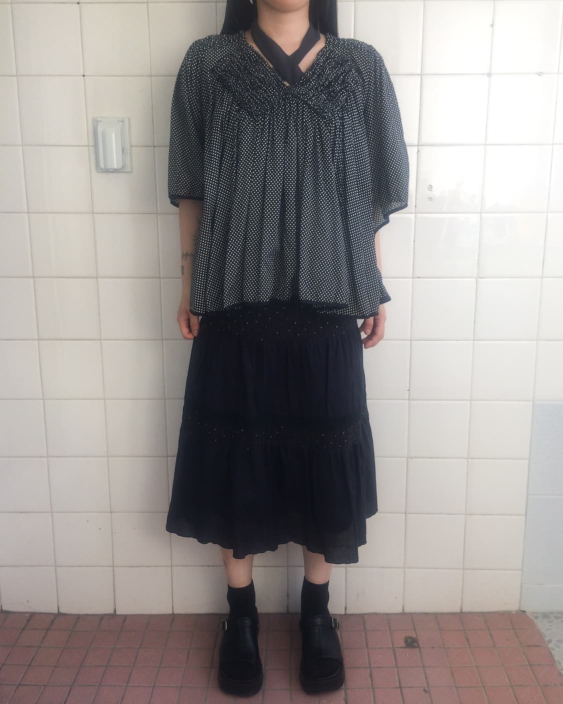 Zucca dot pattern frill blouse 상품이미지7