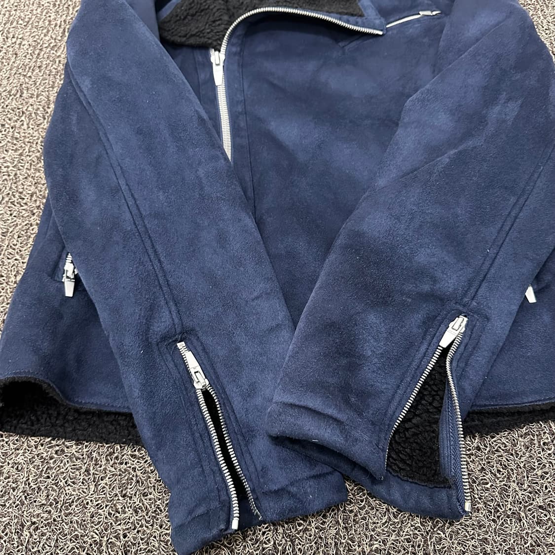 ZARA 자라 스웨이드 무스탕 라이더 자켓 점퍼 L 상품이미지4