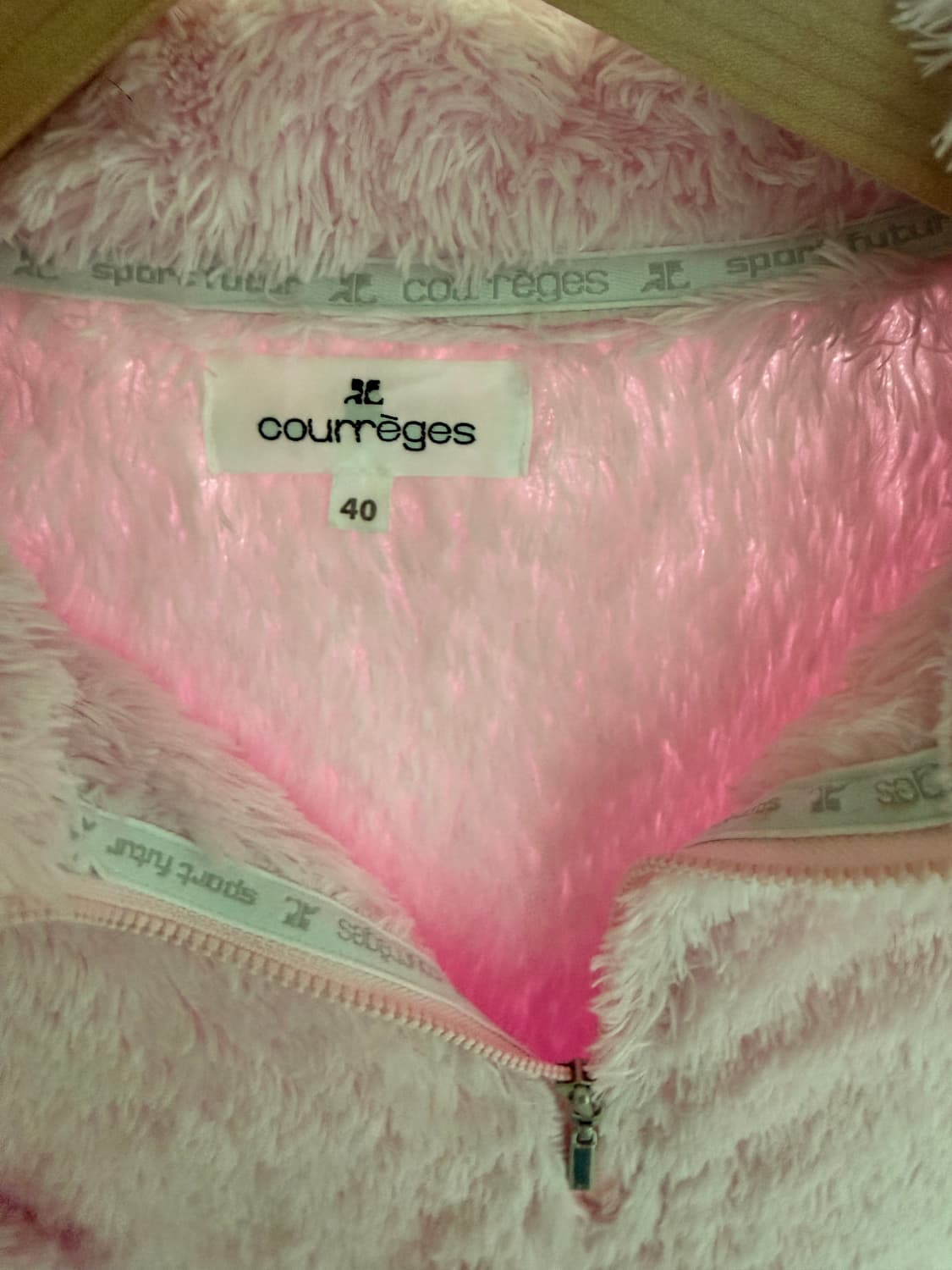 Courreges 핑크 뽀글이 후리스 s 상품이미지3