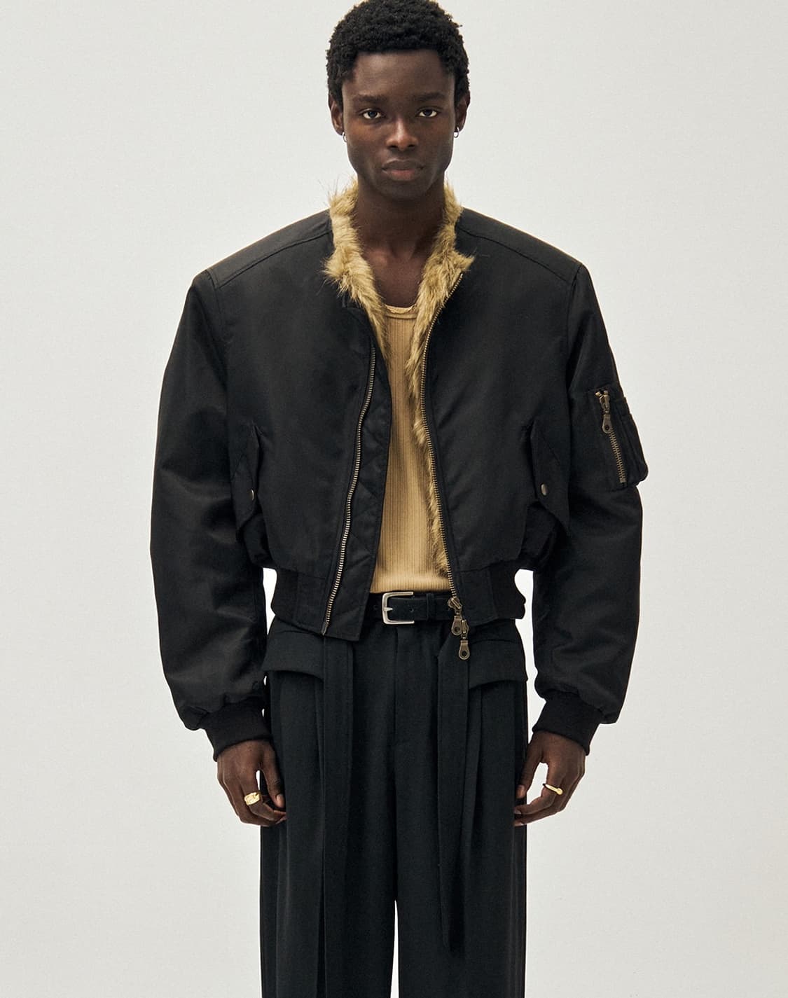 노이어 KKST 샤기 퍼 Ma-1 블랙 52 사이즈 상품이미지1