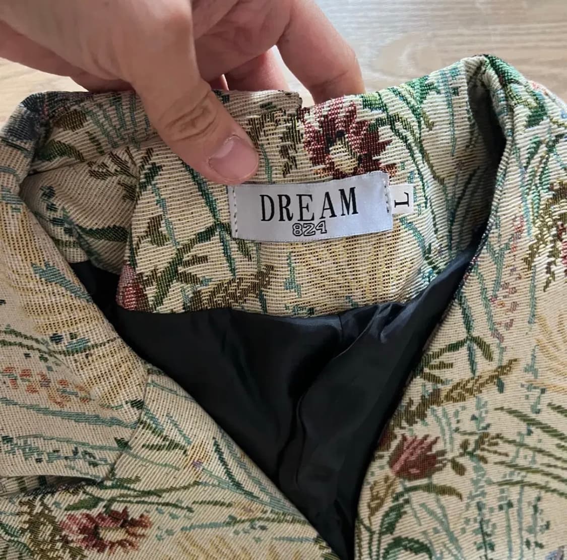 [NONE] 수입의류 플로럴 패턴 언발 카라리스 자켓 상품이미지2