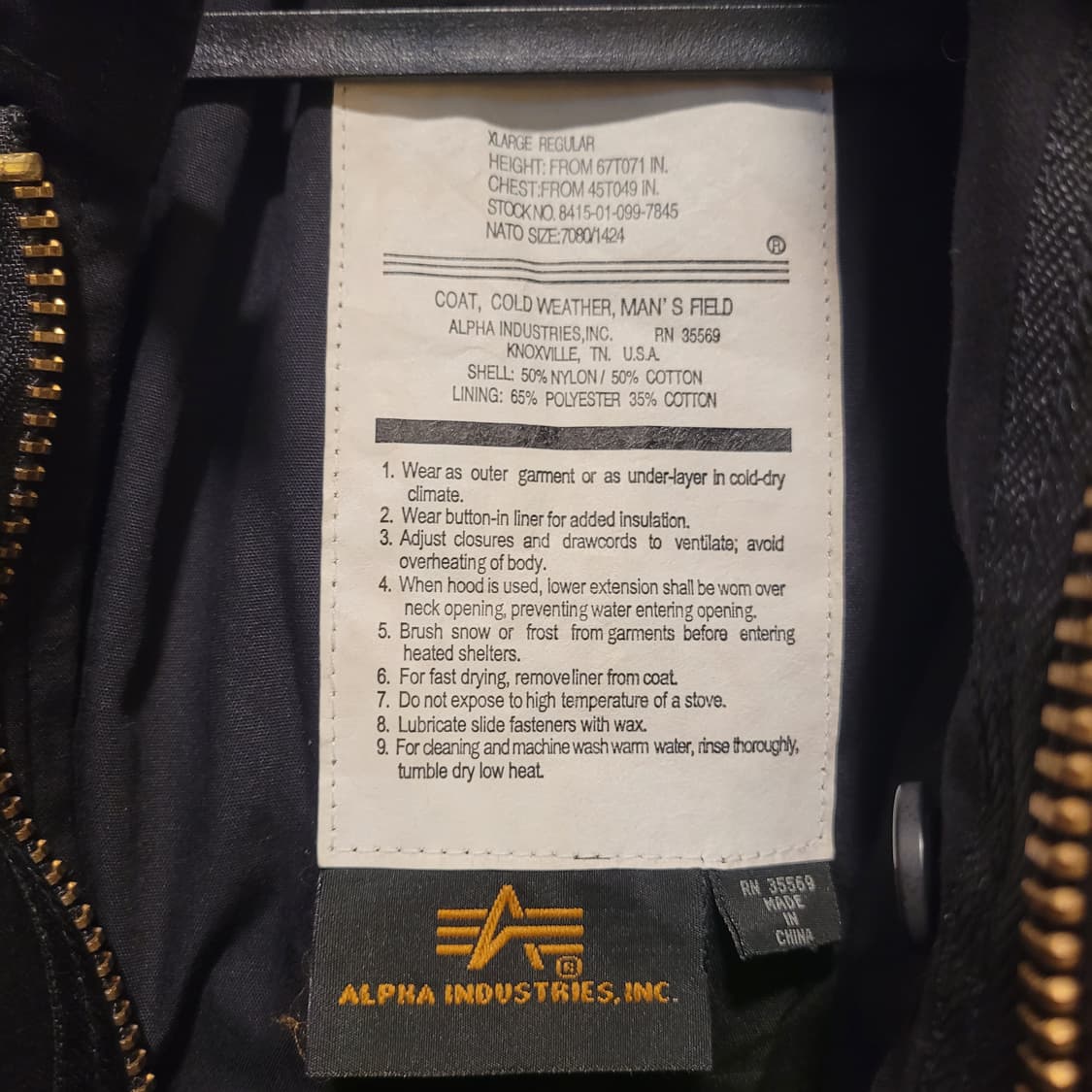 알파인더스트리 M-65 필드자켓 XL 상품이미지5