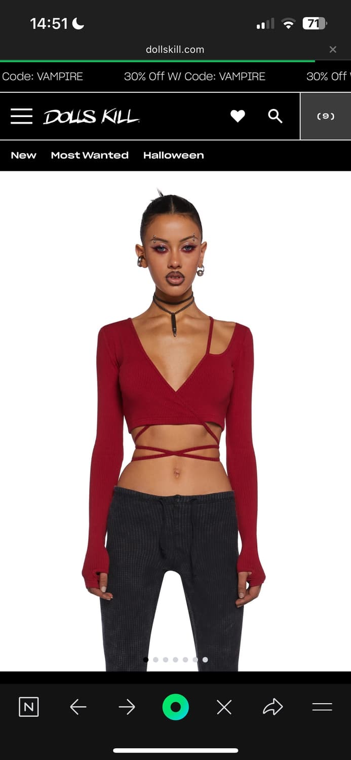 Fader Ribbed Wrap Top 상품이미지1