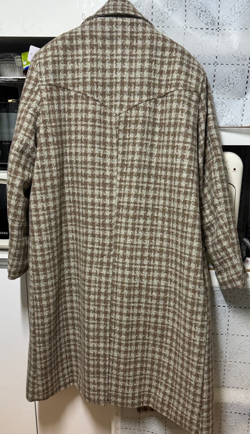 웨슬리휴스턴 체크 발마칸 코트 M사이즈 상품이미지4