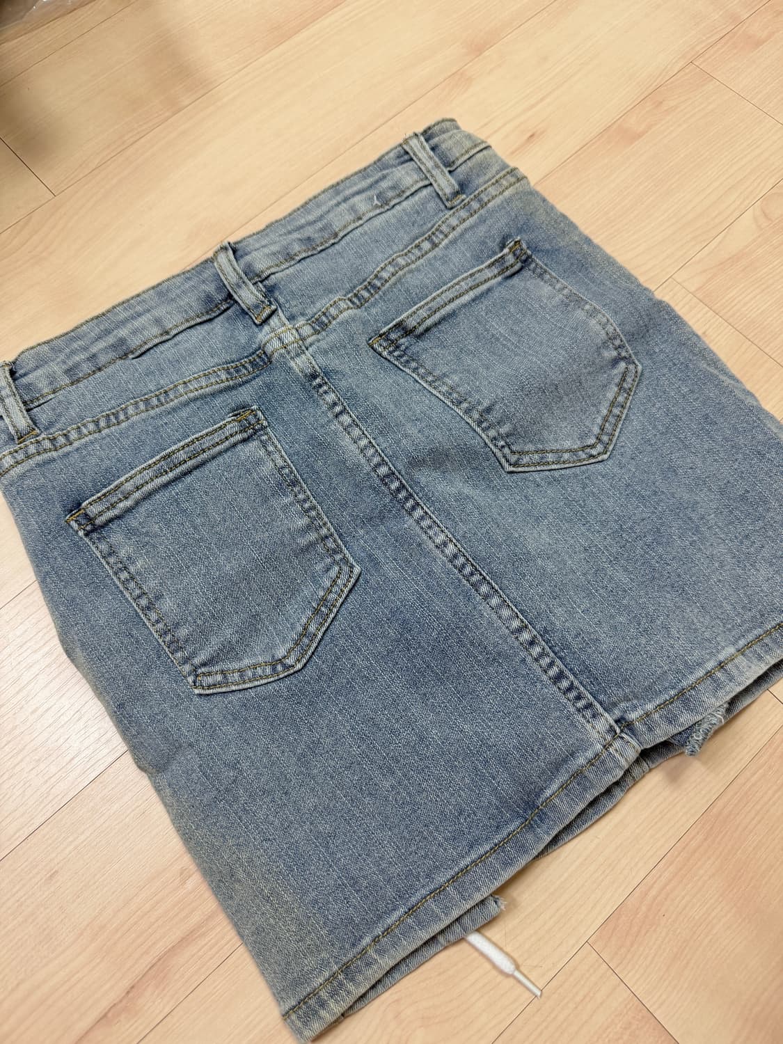 (스판,속바지O) (새상품) 코르셋 리본 끈 청 미니 스커트 상품이미지5