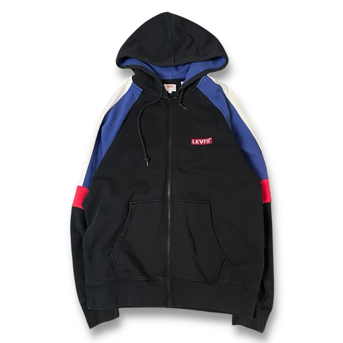 리바이스 블랙 블루 레드 멀티배색 후드집업 M 상품이미지1