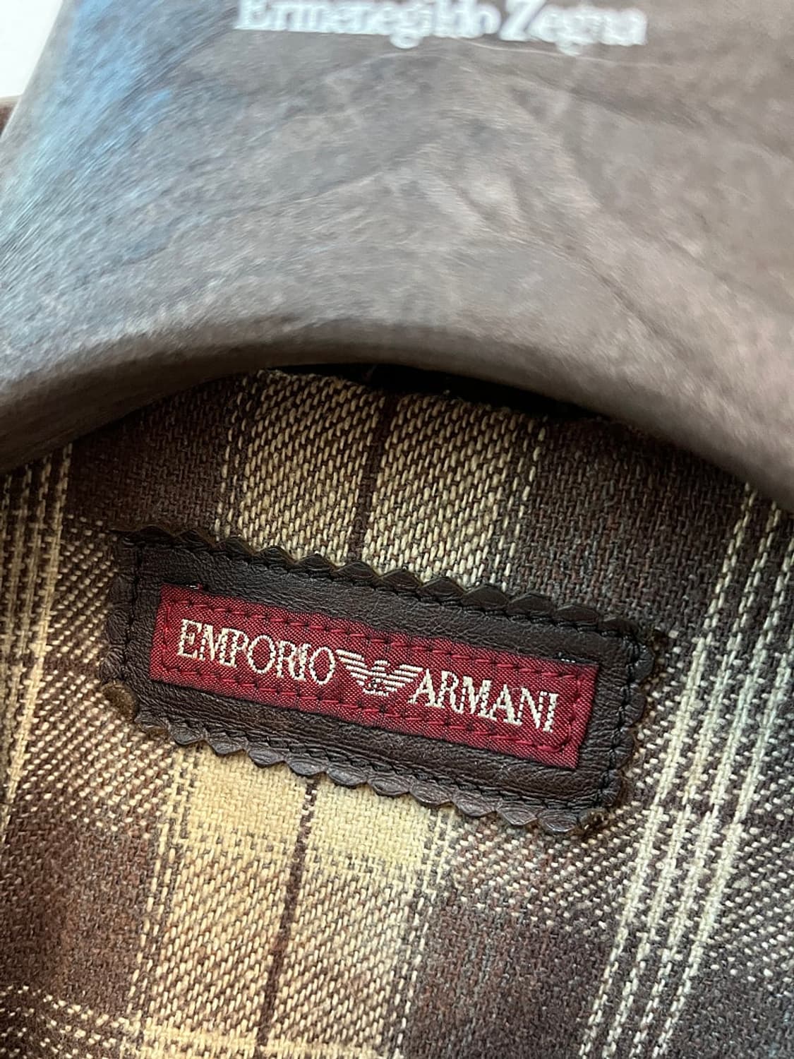 105) 알마니 90s 홀스레더 더블자켓  상품이미지6