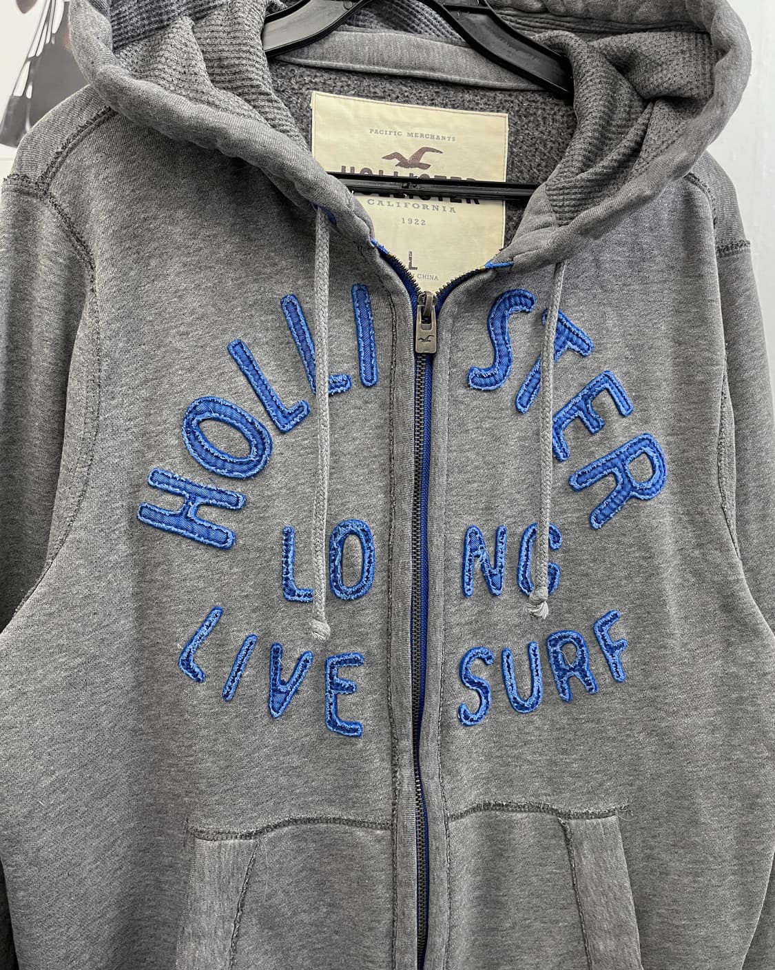 홀리스터 아치로고 후드집업 차콜 상품이미지6