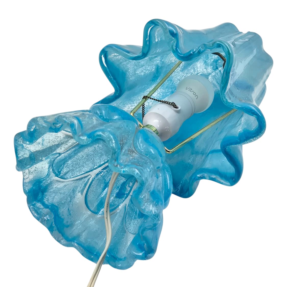 60s 이와타 아트글라스 스카이 마블 엔틱 빅 램프 상품이미지8
