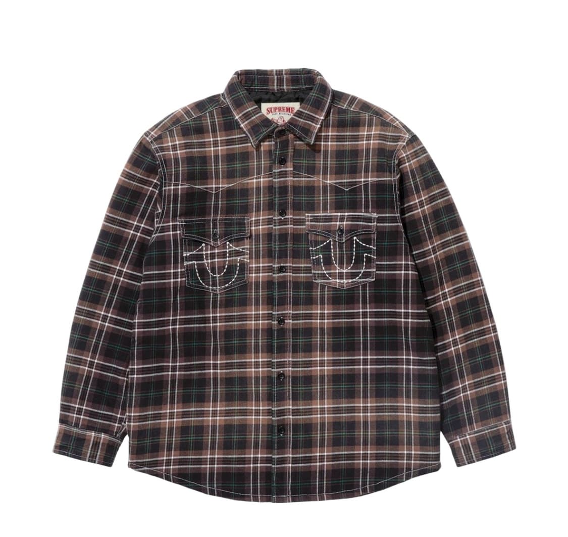 L 슈프림 트루릴리전 퀼티드 체크셔츠 상품이미지1