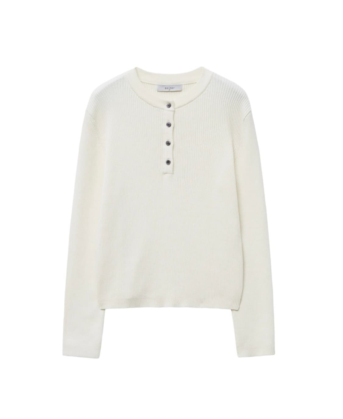 noirer 코튼 리브드 헨리넥 니트 36사이즈 상품이미지2