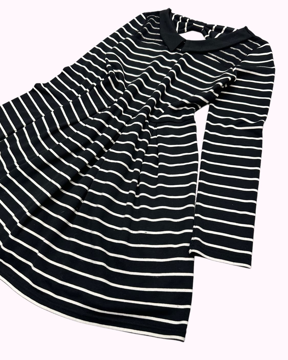 lace shoulder ribbon stripe dress 상품이미지3