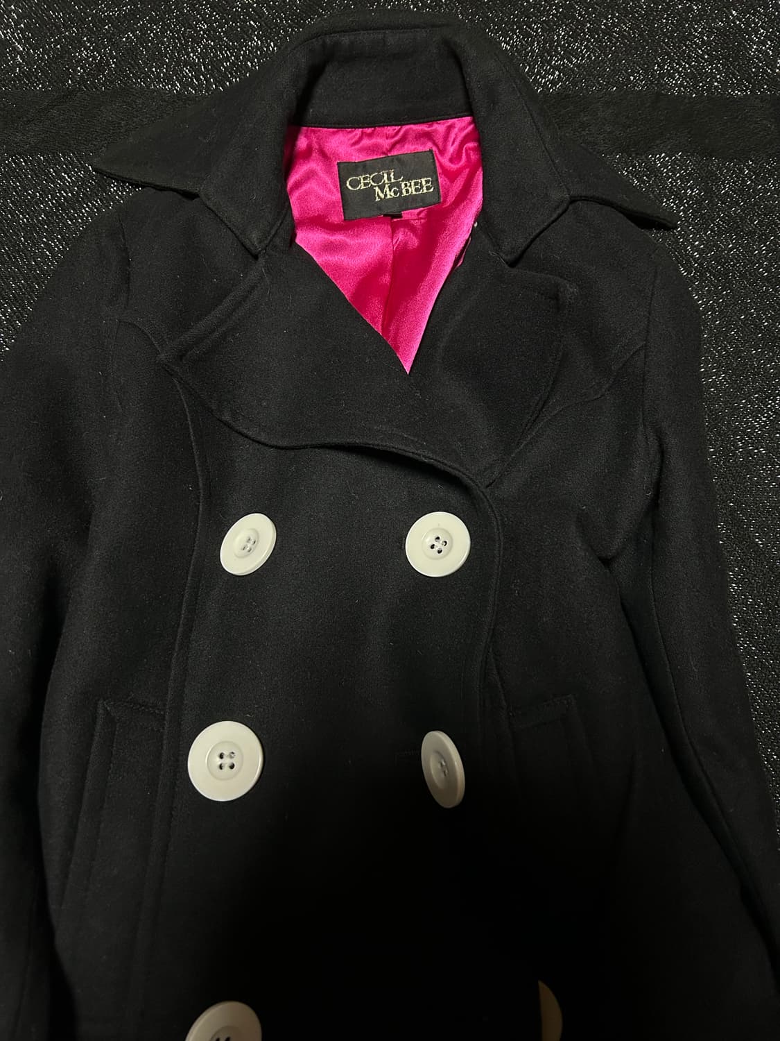 2000s JPN 세실맥비 히메갸루 블랙 버튼 숏 코트 상품이미지2