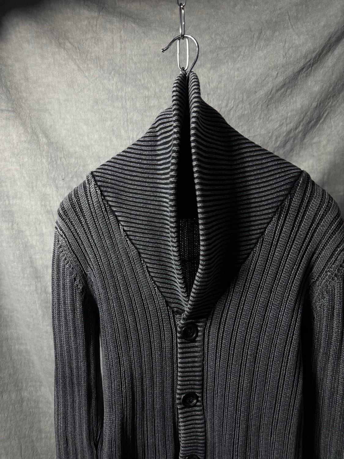 FUGA Washed Shawl Collar Knit Cadigan 상품이미지3