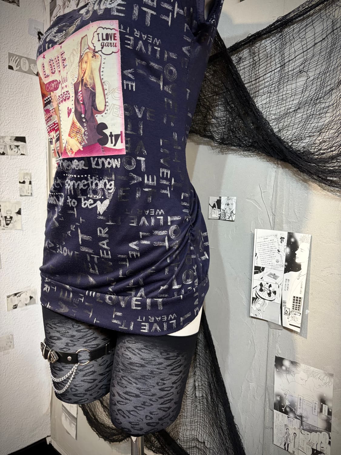 00's Kitsch lettering cubic short sleeve 상품이미지6