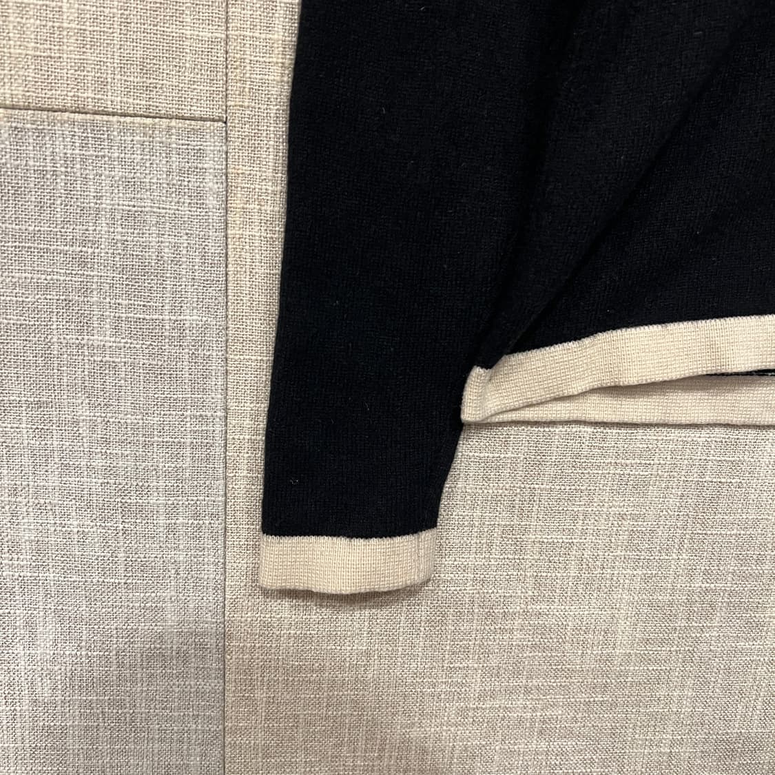 브룩스 브라더스 울캐시미어 오픈카라 니트 L (w) 블랙 상품이미지4