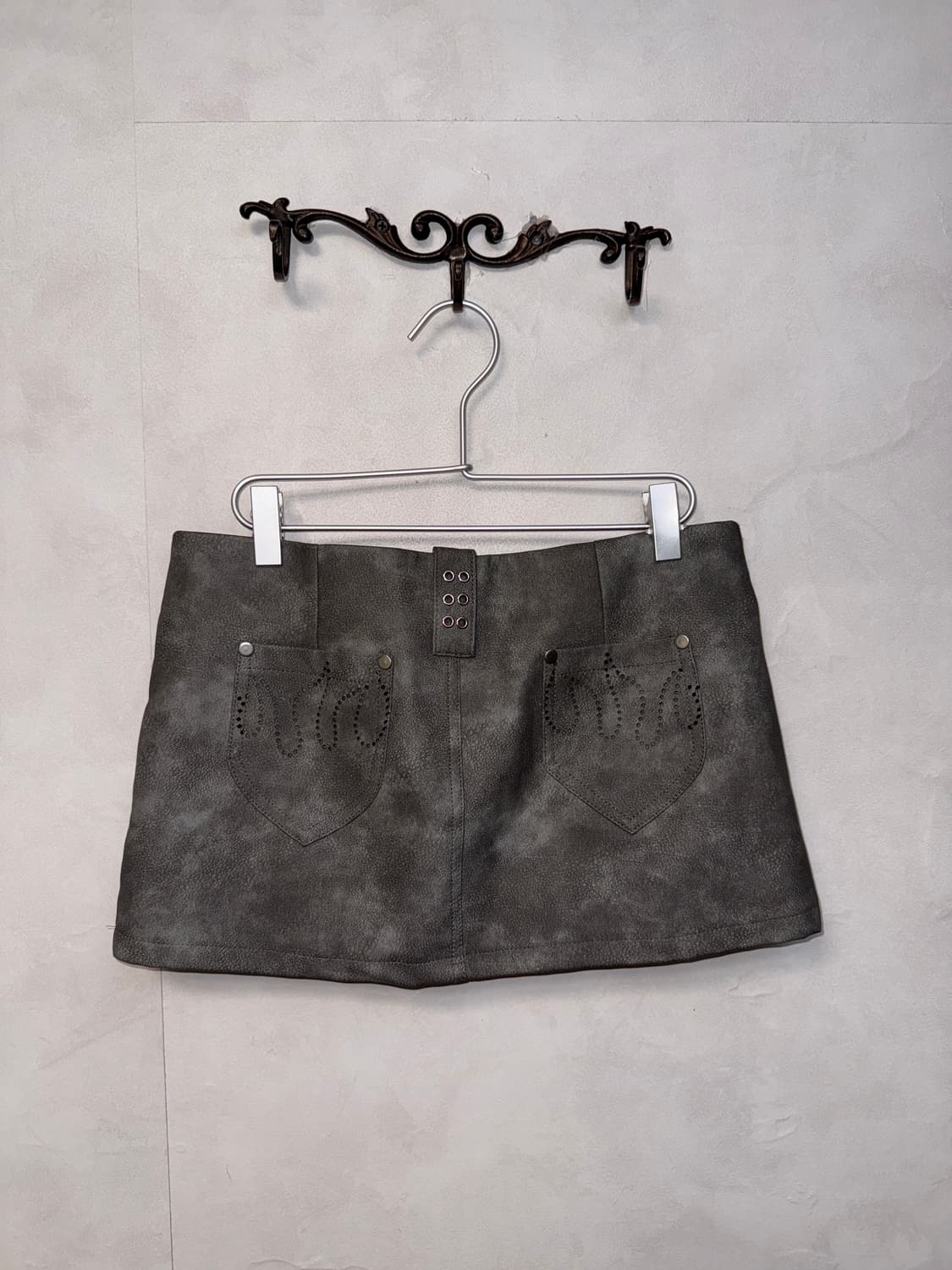 Gray tie dye low rise western mini skirt 상품이미지3