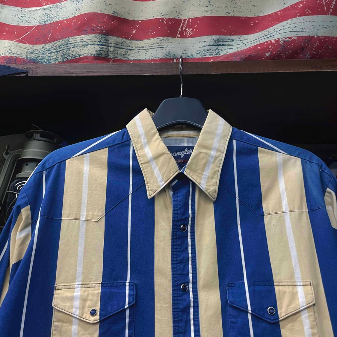 90s 랭글러 펄 스냅 멀티 스트라이프 패턴 웨스턴 셔츠 N507 상품이미지3
