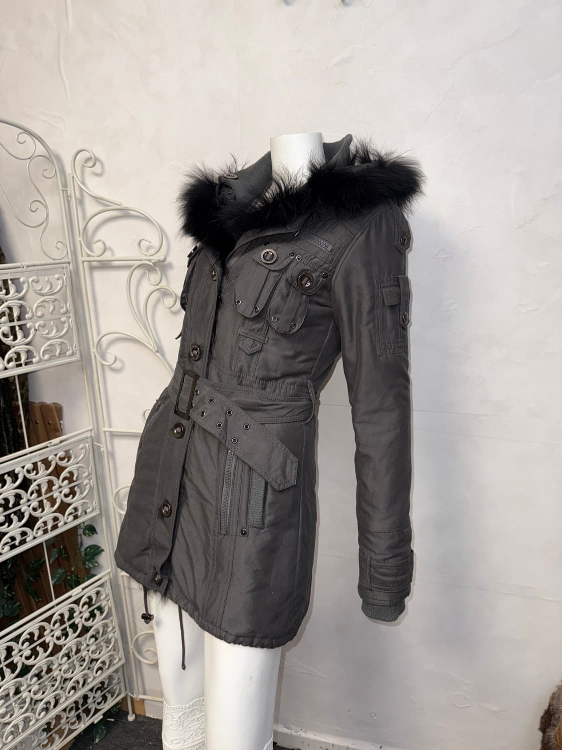 Durer multi pocket raccoon fur field jk 상품이미지4