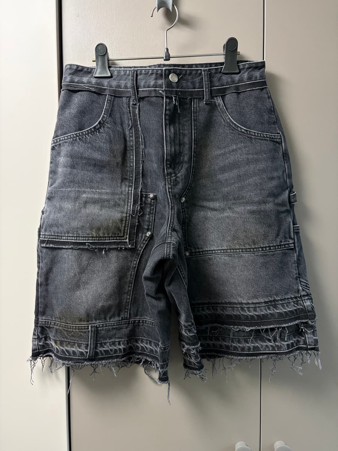 앤더슨벨 유니섹스 패치워크 데님 쇼츠 apa806u 30사이즈 상품이미지1