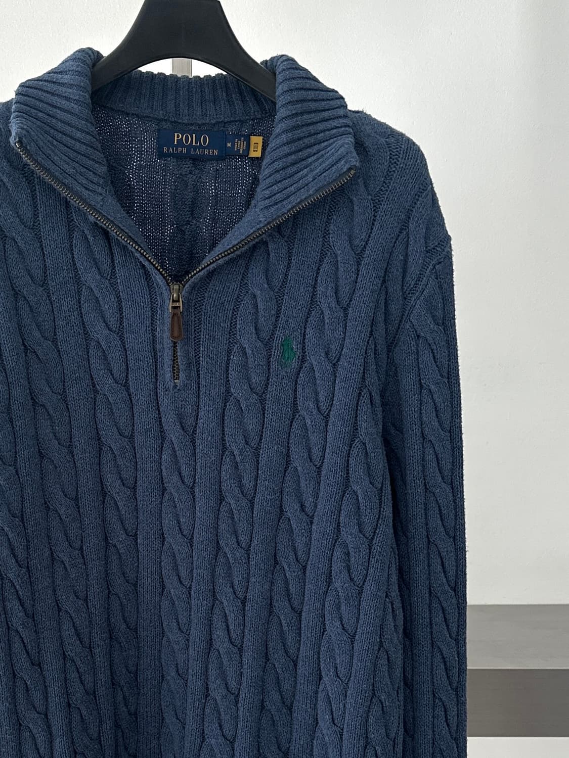 폴로 랄프로렌 뮤트블루 케이블 니트 하프집업  상품이미지6