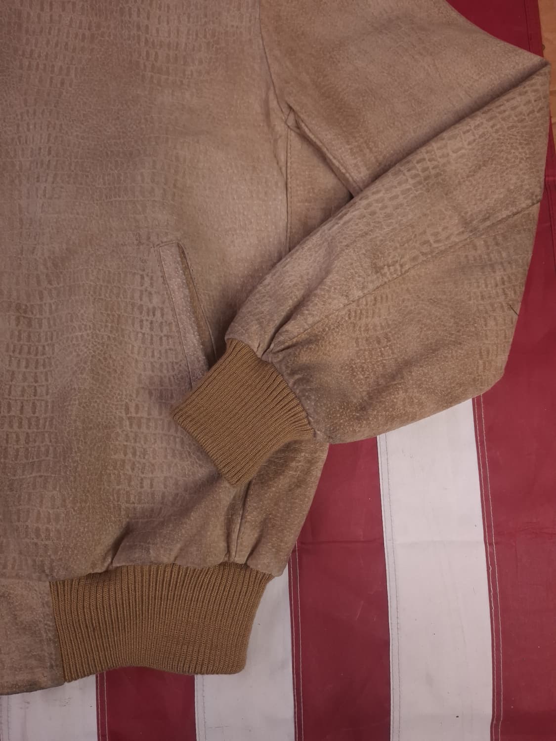 90's 크로커다일  빈티지 리얼레더 봄버자켓 상품이미지4