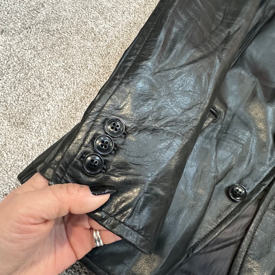 토네이도마트 블랙 소가죽 블레이저 자켓M 상품이미지2