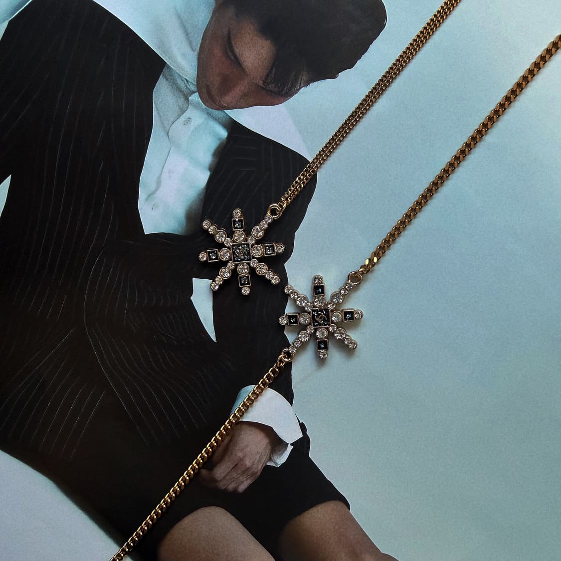 샤넬 크리스탈 스노우 목걸이 & 팔찌 SET 상품이미지2