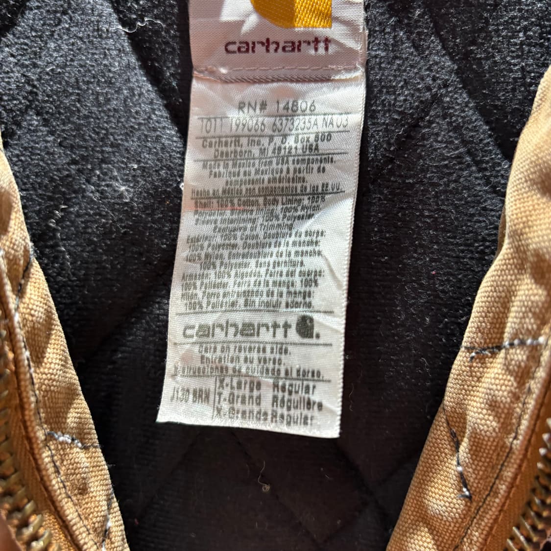 90s 칼하트 j130 반다나 커스텀 후드 워크 자켓 상품이미지6